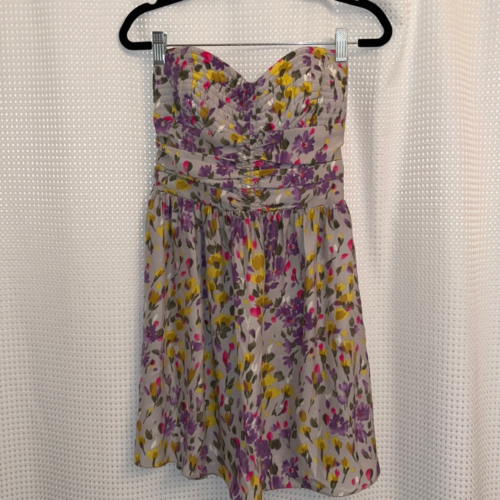 Parker Silk Strapless Dress Sz M